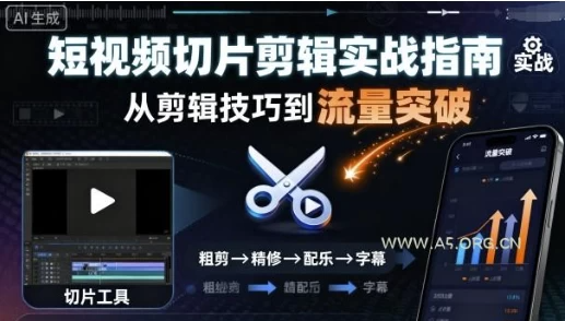 短视频切片剪辑实战指南，轻松实现流量突破与变现-七七搜