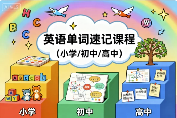 英语单词速记课程（小学/初中/高中）-七七搜